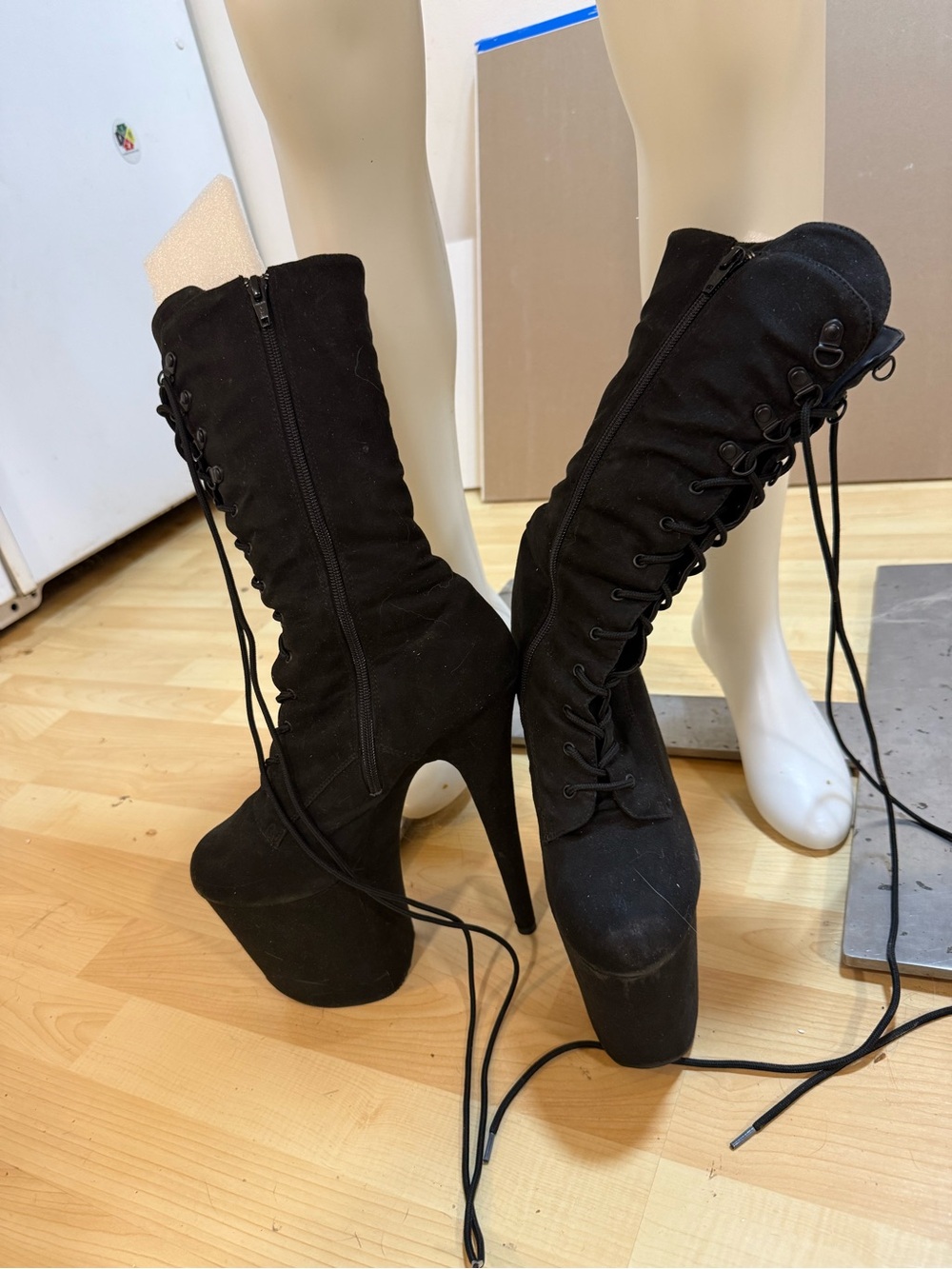 Pleaser Velvet Tall Heel Boots